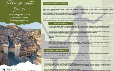 Daroca acoge del 8 al 13 de julio la XXII edición del Taller de Canto del Centro de Estudios Darocenses