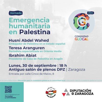 El embajador de Palestina en España, la periodista Teresa Aranguren y la Casa Palestina de Aragón analizan este lunes en la Diputación de Zaragoza la emergencia humanitaria en Gaza