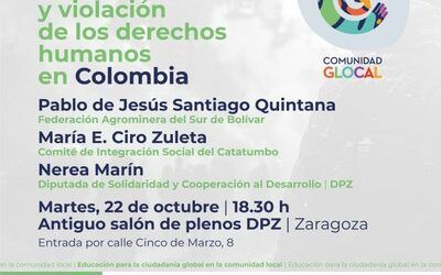 La Diputación de Zaragoza aborda la situación problemática de la extracción de recursos naturales en Colombia
