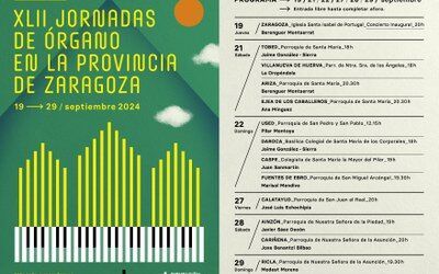 Las XLII Jornadas de Órgano de la DPZ finalizan este fin de semana con conciertos en Calatayud, Ainzón, Cariñena y Ricla