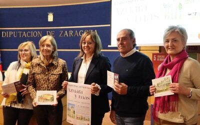 Una exposición de acuarelas pintadas por Mercedes Roca muestra el vínculo del patrimonio de Azuara con otros territorios
