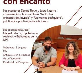 Los escritores zaragozanos Sergio Royo y Laura Latorre participan este miércoles en las “Presentaciones con encanto” de la DPZ