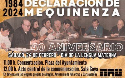 Mequinenza conmemora este sábado el 40 aniversario de la Declaración de Mequinenza con una concentración en defensa de las lenguas propias de Aragón