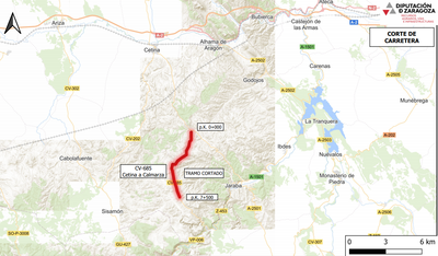 LA CARRETERA PROVINCIAL QUE CONECTA CETINA Y CALMARZA QUEDARÁ CORTADA AL TRÁFICO A PARTIR DE MAÑANA JUEVES Y DURANTE SEIS MESES