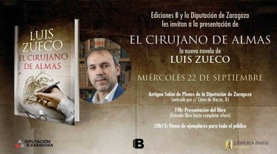 LA DIPUTACIÓN DE ZARAGOZA ACOGE ESTE MIÉRCOLES LA PRESENTACIÓN DE LA ÚLTIMA NOVELA DEL ESCRITOR BORJANO LUIS ZUECO