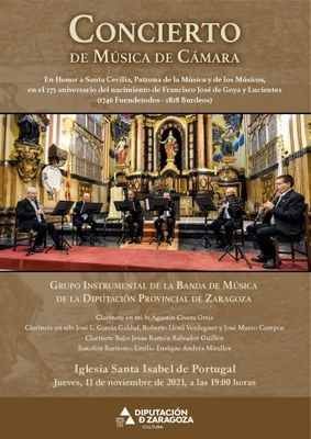 EL GRUPO INSTRUMENTAL DE LA DPZ OFRECE UN CONCIERTO ESTE JUEVES EN LA IGLESIA DE SANTA ISABEL EN EL MARCO DEL 275 ANIVERSARIO DE GOYA