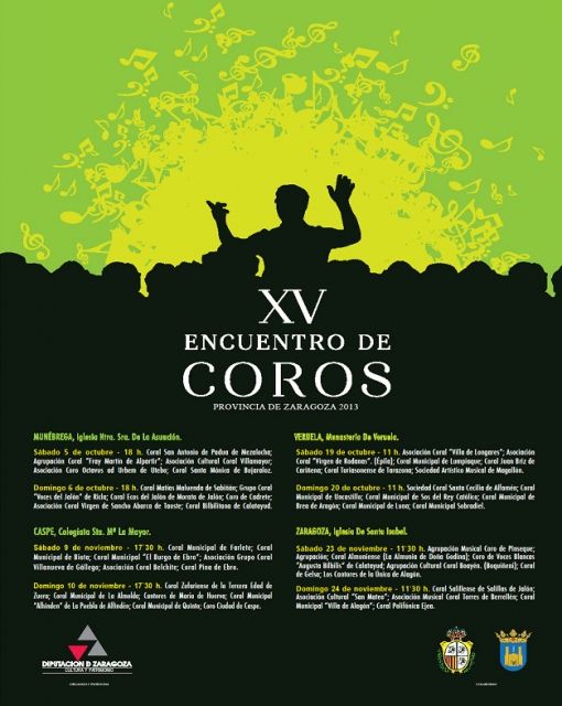 Cuarenta y seis corales participarán en una nueva edición del Encuentro Provincial de Agrupaciones Corales