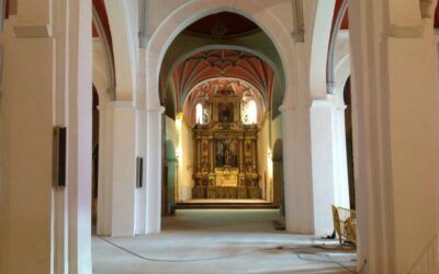 José Antonio Sanmiguel visita las obras de restauración de la iglesia de San Andrés, en Calatayud