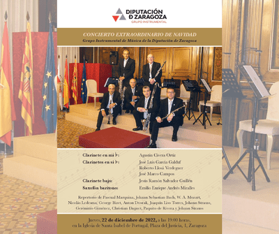 El grupo instrumental de la Diputación de Zaragoza ofrece un concierto este jueves con motivo de la Navidad
