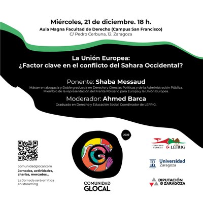 El programa Comunidad Glocal de la DPZ organiza una jornada sobe la situación jurídica del pueblo saharaui