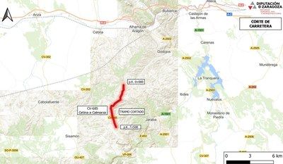 La carretera provincial que conecta Cetina y Calmarza quedará cortada al tráfico a partir de mañana lunes y durante un mes