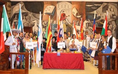 La Diputación Provincial de Zaragoza recibe a los grupos participantes en el XXIV Encuentro Internacional de Folklore