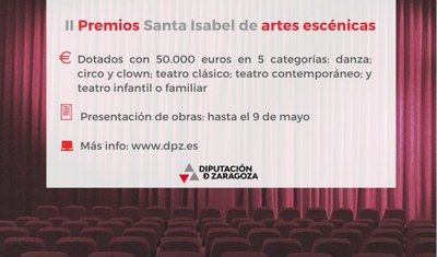 La DPZ convoca la II edición de los premios Santa Isabel de artes escénicas, dotados en total con 50.000 euros en cinco categorías