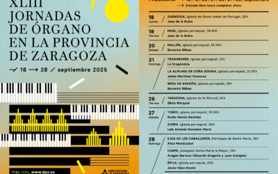 Las Jornadas de Órgano de la DPZ cierran este fin de semana su XLIII edición con seis conciertos en Tarazona, Tobed, Zuera, Ejea, Épila y Caspe