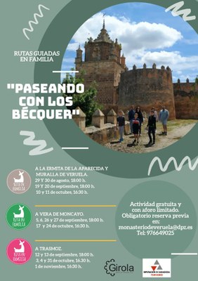 LA DPZ PONE EN MARCHA ‘PASEANDO CON LOS BÉCQUER’, UN PROGRAMA DE VISITAS INTERACTIVAS FAMILIARES EN EL ENTORNO DE VERUELA