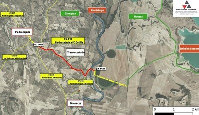 LA CARRETERA QUE CONECTA PIEDRATAJADA Y LA ESTACIÓN DE FERROCARRIL DE ORTILLA SE CORTARÁ LOS DÍAS 16, 22 Y 23 DE SEPTIEMBRE POR OBRAS