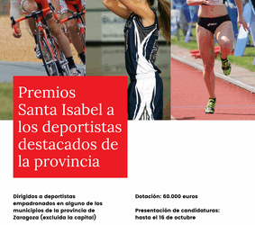 La DPZ convoca los nuevos premios Santa Isabel a los deportistas destacados de la provincia, dotados con 60.000 euros