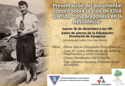 Este jueves se presenta en la DPZ un documental sonoro sobre Elisa Garrido, magallonera superviviente de la Guerra Civil y el nazismo