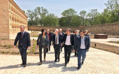 Sánchez Quero y el director general de Turespaña, Manuel Butler, visitan las obras del parador de Veruela