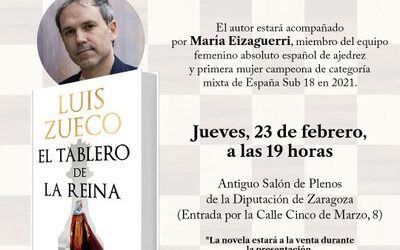 La Diputación de Zaragoza acoge este jueves la presentación de ‘El tablero de la reina’, la nueva novela de Luis Zueco