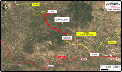 La carretera provincial que conecta Borja y El Buste quedará cortada al tráfico a partir de mañana y durante las próximas tres semanas