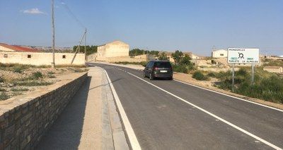 La Diputación de Zaragoza termina la primera fase del arreglo de la carretera provincial que conecta Monegrillo con Osera, la CV-8