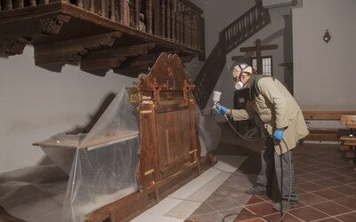 La Diputación Provincial de Zaragoza restaura el retablo renacentista de la Virgen del Rosario de Miedes