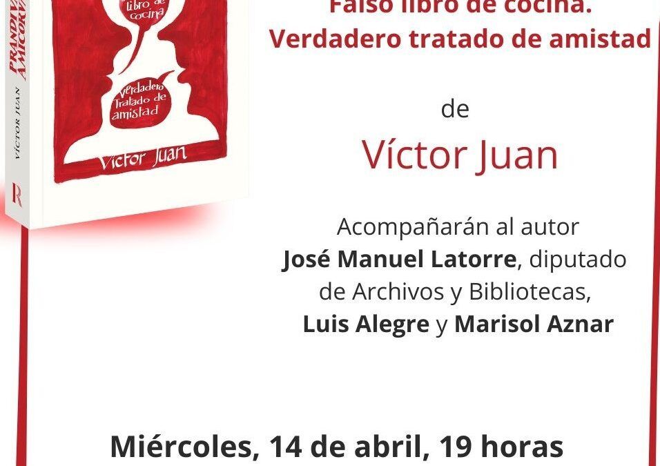 Víctor Juan presenta este martes en la Diputación de Zaragoza su nuevo libro “Prandium amicorum”