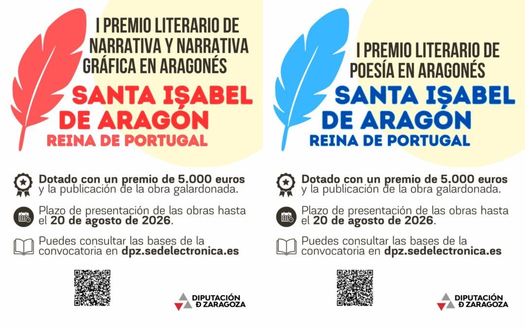 La Diputación de Zaragoza convoca  la primera edición de sus premios Santa Isabel de poesía, narrativa y narrativa gráfica en aragonés